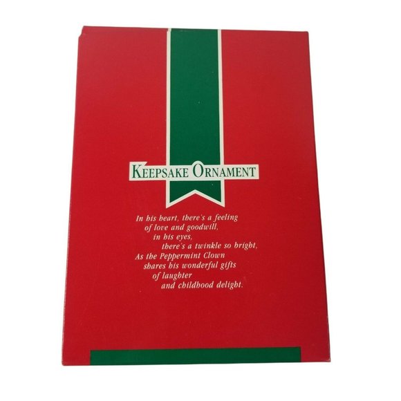 Vintage 1989 Hallmark Peppermint Clown Porcelain Christmas Tree Ornament Circus - Picture 4 of 7